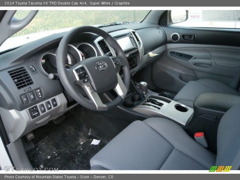 Super White / Graphite 2014 Toyota Tacoma V6 TRD Double Cab 4x4