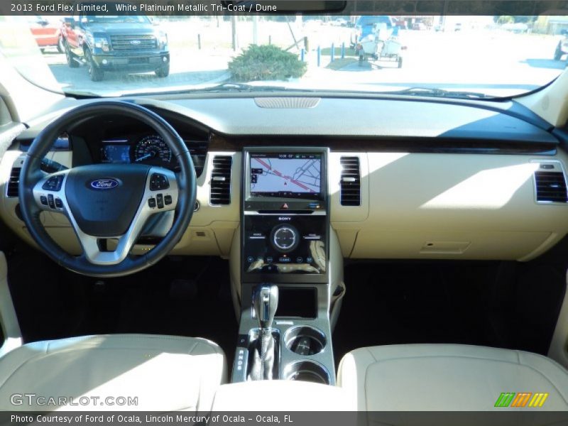 White Platinum Metallic Tri-Coat / Dune 2013 Ford Flex Limited