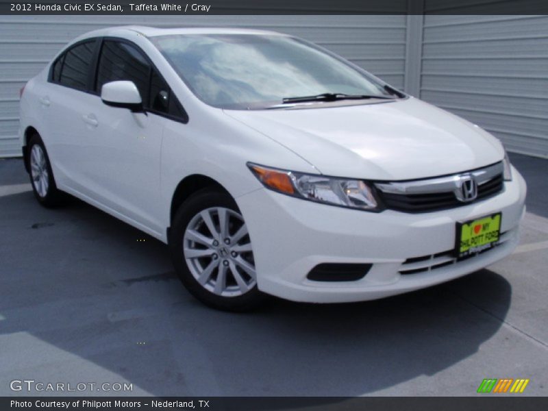 Taffeta White / Gray 2012 Honda Civic EX Sedan