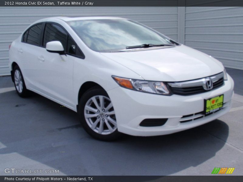 Taffeta White / Gray 2012 Honda Civic EX Sedan