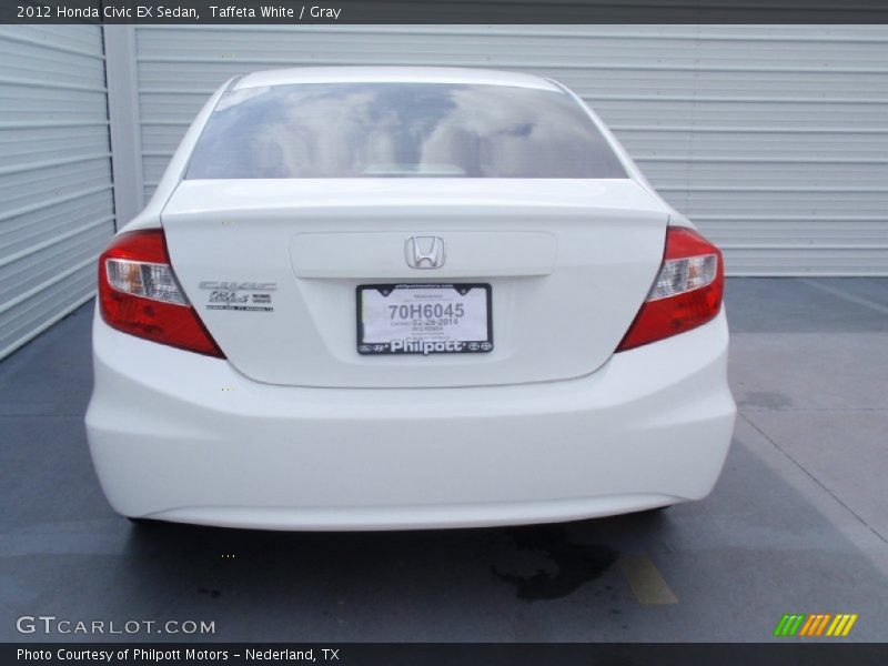 Taffeta White / Gray 2012 Honda Civic EX Sedan