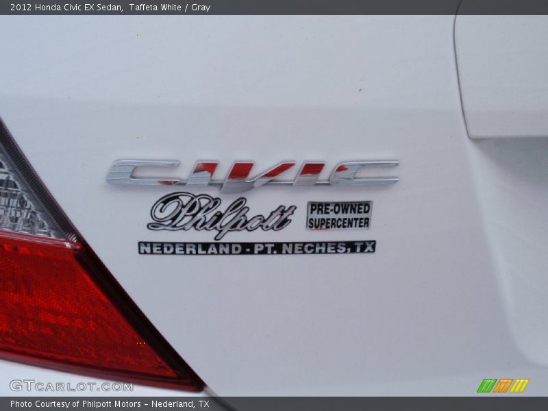 Taffeta White / Gray 2012 Honda Civic EX Sedan