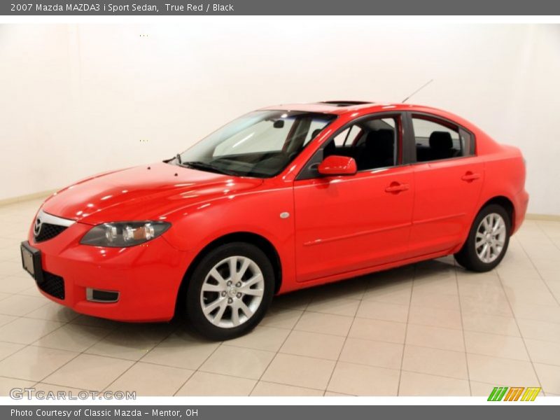 True Red / Black 2007 Mazda MAZDA3 i Sport Sedan