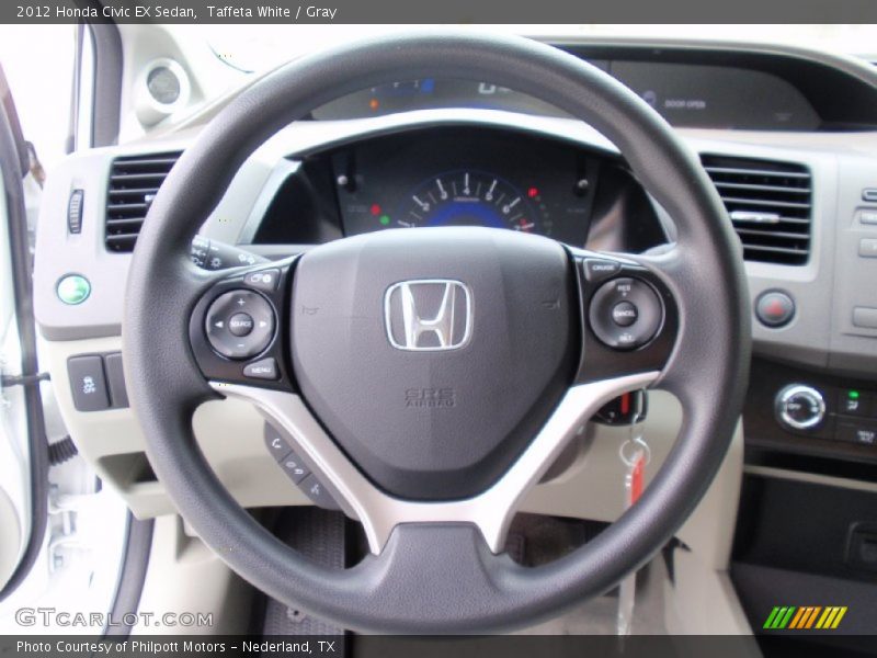 Taffeta White / Gray 2012 Honda Civic EX Sedan