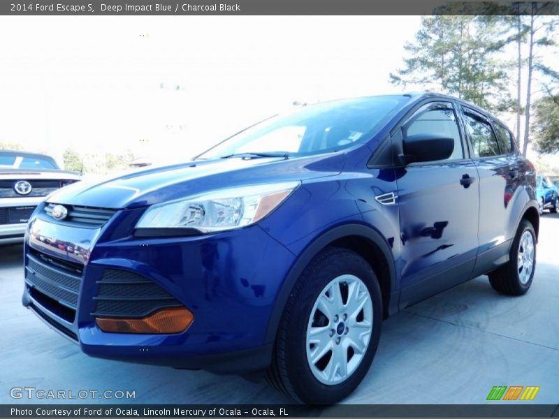 Deep Impact Blue / Charcoal Black 2014 Ford Escape S