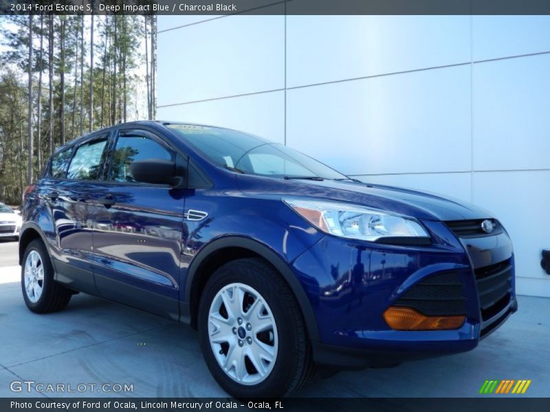 Deep Impact Blue / Charcoal Black 2014 Ford Escape S