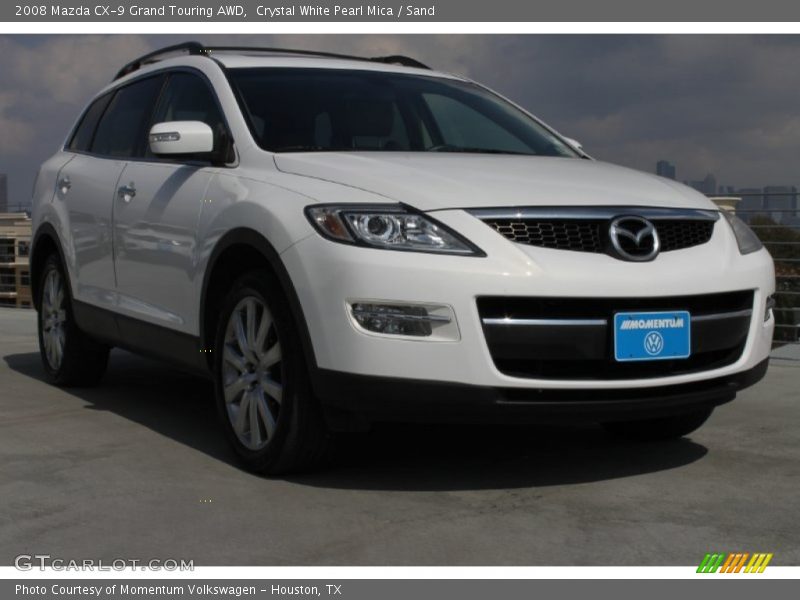 Crystal White Pearl Mica / Sand 2008 Mazda CX-9 Grand Touring AWD