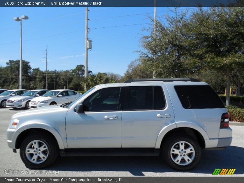 Brilliant Silver Metallic / Black 2009 Ford Explorer XLT