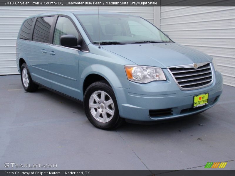 Clearwater Blue Pearl / Medium Slate Gray/Light Shale 2010 Chrysler Town & Country LX