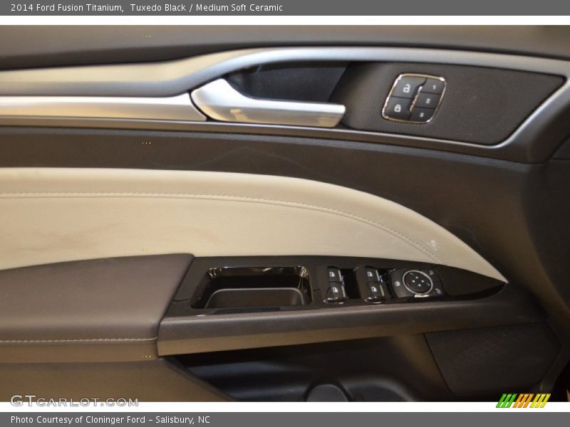 Tuxedo Black / Medium Soft Ceramic 2014 Ford Fusion Titanium