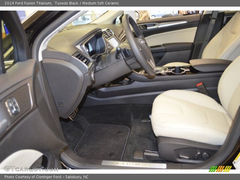 Tuxedo Black / Medium Soft Ceramic 2014 Ford Fusion Titanium