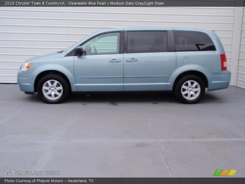 Clearwater Blue Pearl / Medium Slate Gray/Light Shale 2010 Chrysler Town & Country LX