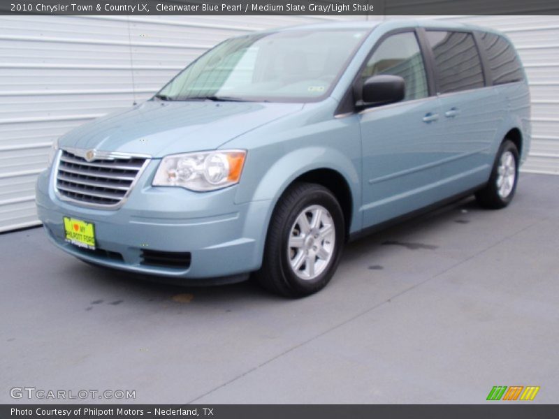 Clearwater Blue Pearl / Medium Slate Gray/Light Shale 2010 Chrysler Town & Country LX
