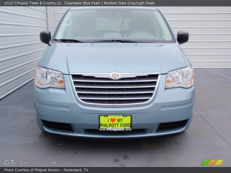 Clearwater Blue Pearl / Medium Slate Gray/Light Shale 2010 Chrysler Town & Country LX