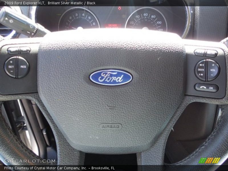 Brilliant Silver Metallic / Black 2009 Ford Explorer XLT