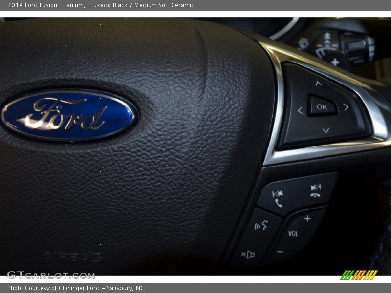 Tuxedo Black / Medium Soft Ceramic 2014 Ford Fusion Titanium