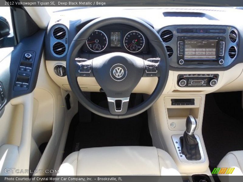 Deep Black Metallic / Beige 2012 Volkswagen Tiguan SE
