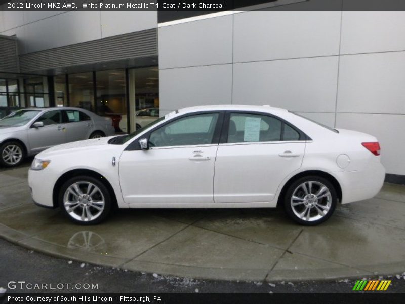 White Platinum Metallic Tri-Coat / Dark Charcoal 2012 Lincoln MKZ AWD
