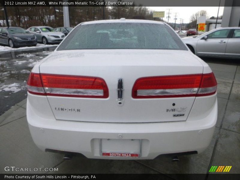 White Platinum Metallic Tri-Coat / Dark Charcoal 2012 Lincoln MKZ AWD
