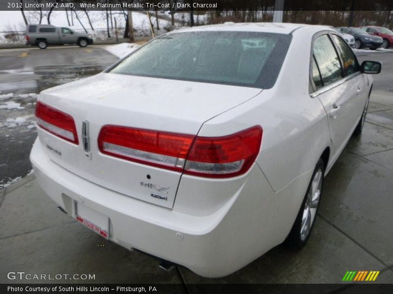 White Platinum Metallic Tri-Coat / Dark Charcoal 2012 Lincoln MKZ AWD