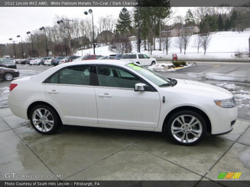 White Platinum Metallic Tri-Coat / Dark Charcoal 2012 Lincoln MKZ AWD