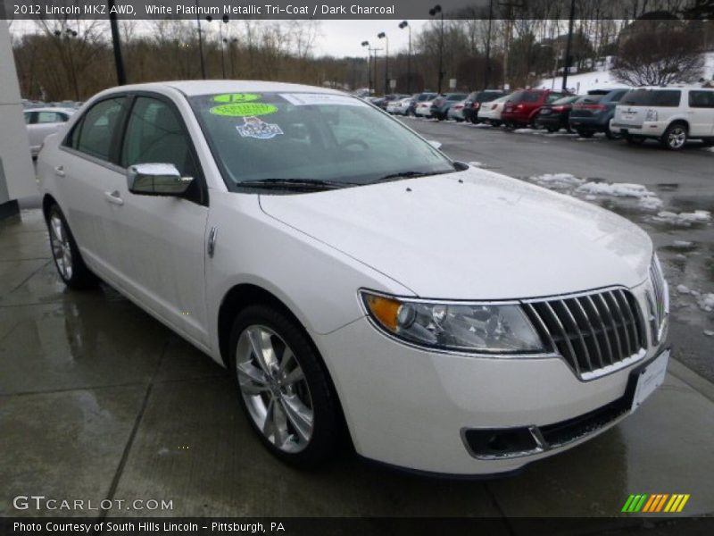 White Platinum Metallic Tri-Coat / Dark Charcoal 2012 Lincoln MKZ AWD