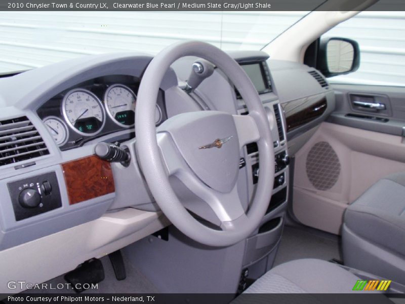 Clearwater Blue Pearl / Medium Slate Gray/Light Shale 2010 Chrysler Town & Country LX