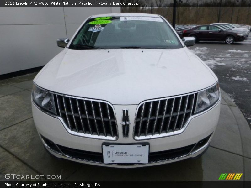White Platinum Metallic Tri-Coat / Dark Charcoal 2012 Lincoln MKZ AWD