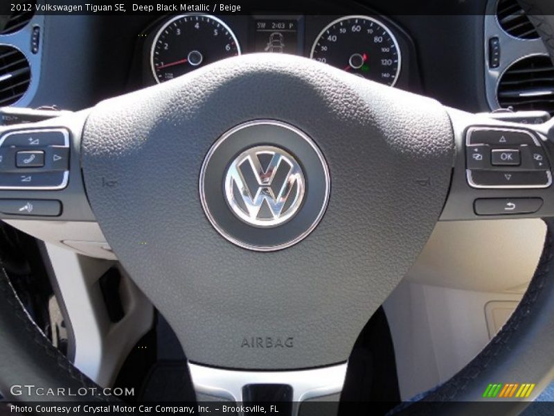 Deep Black Metallic / Beige 2012 Volkswagen Tiguan SE