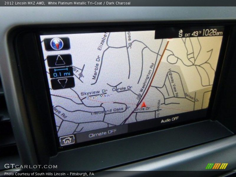 White Platinum Metallic Tri-Coat / Dark Charcoal 2012 Lincoln MKZ AWD