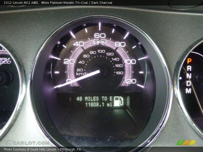 White Platinum Metallic Tri-Coat / Dark Charcoal 2012 Lincoln MKZ AWD