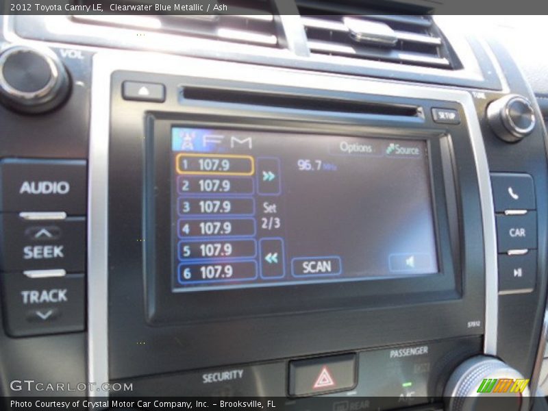 Clearwater Blue Metallic / Ash 2012 Toyota Camry LE