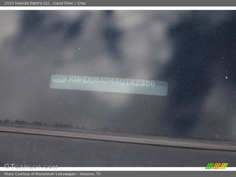 Liquid Silver / Gray 2010 Hyundai Elantra GLS