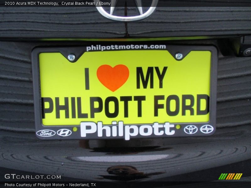 Crystal Black Pearl / Ebony 2010 Acura MDX Technology