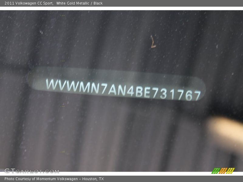 White Gold Metallic / Black 2011 Volkswagen CC Sport