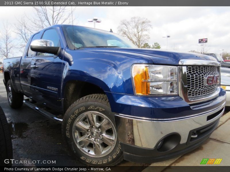 Heritage Blue Metallic / Ebony 2013 GMC Sierra 1500 SLE Extended Cab