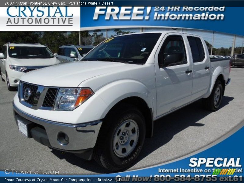 Avalanche White / Desert 2007 Nissan Frontier SE Crew Cab