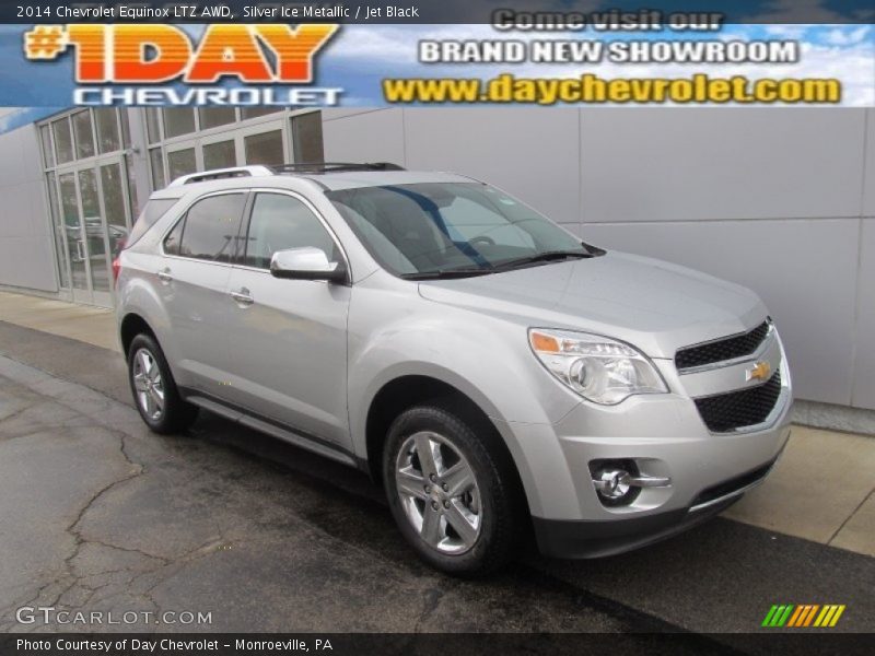 Silver Ice Metallic / Jet Black 2014 Chevrolet Equinox LTZ AWD