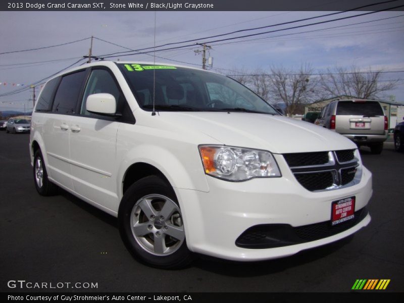 Stone White / Black/Light Graystone 2013 Dodge Grand Caravan SXT