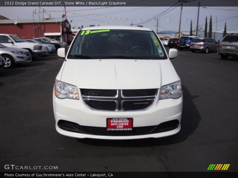 Stone White / Black/Light Graystone 2013 Dodge Grand Caravan SXT