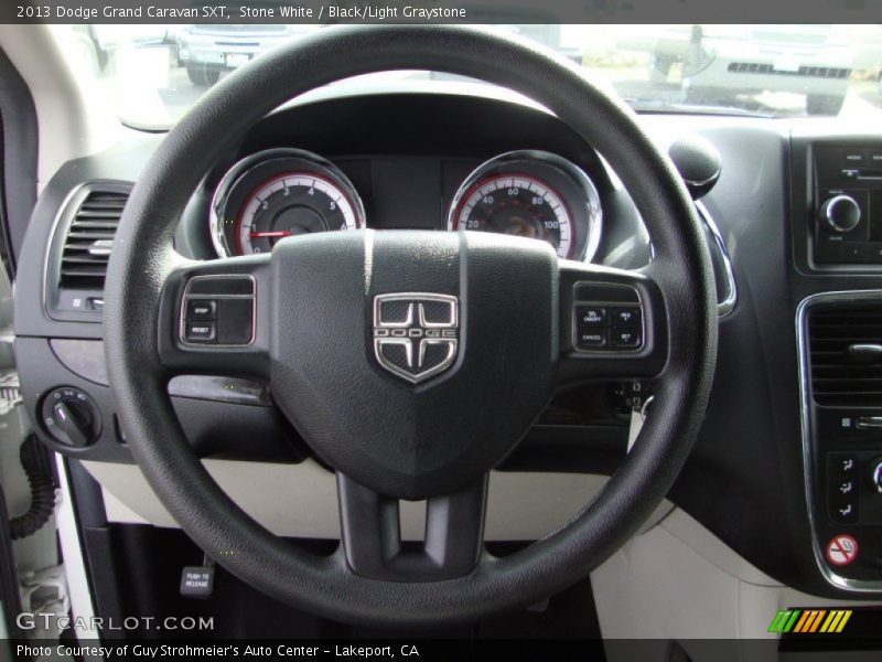 Stone White / Black/Light Graystone 2013 Dodge Grand Caravan SXT