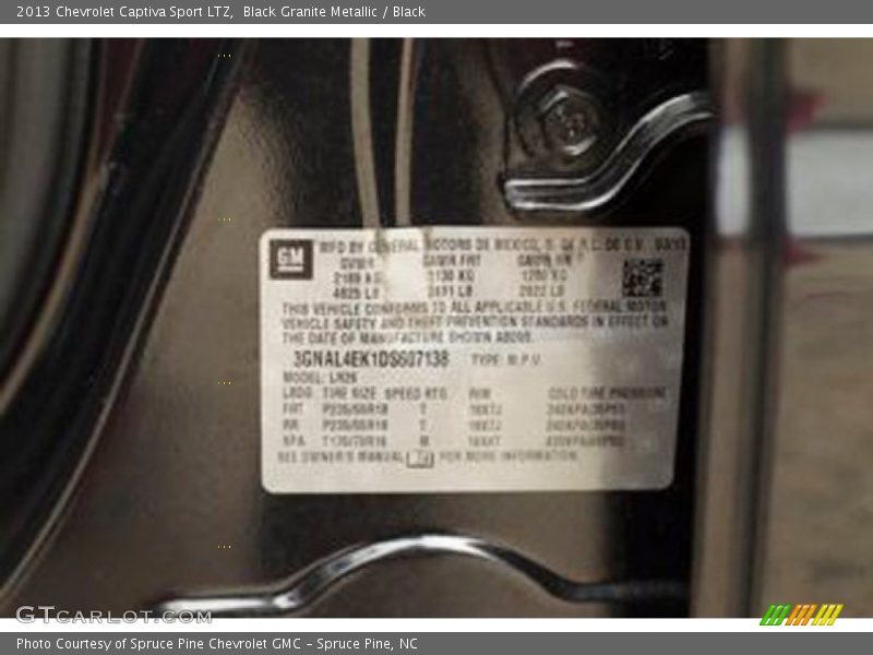 Black Granite Metallic / Black 2013 Chevrolet Captiva Sport LTZ