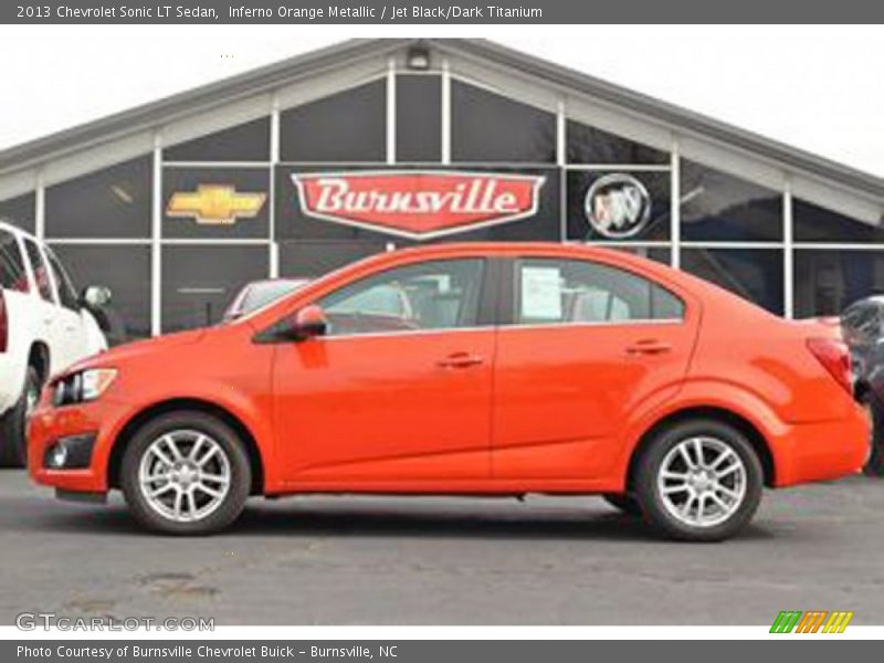 Inferno Orange Metallic / Jet Black/Dark Titanium 2013 Chevrolet Sonic LT Sedan