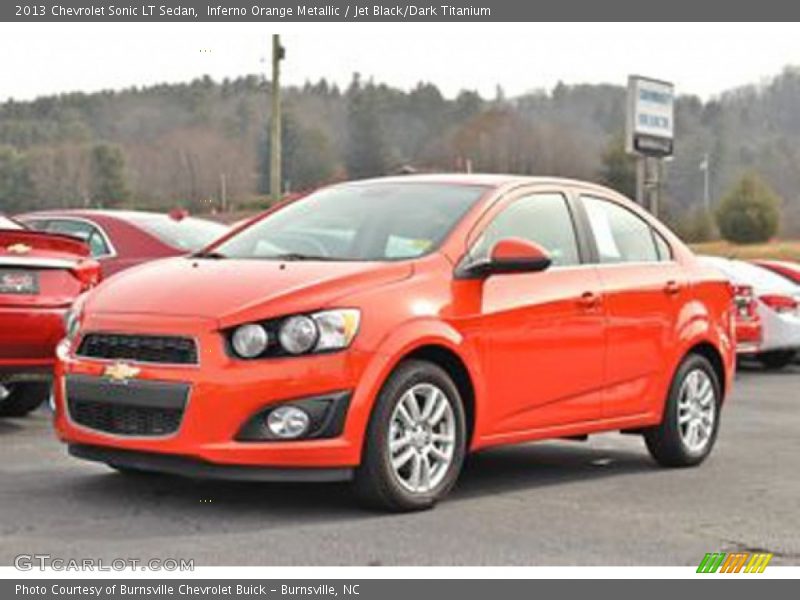 Inferno Orange Metallic / Jet Black/Dark Titanium 2013 Chevrolet Sonic LT Sedan