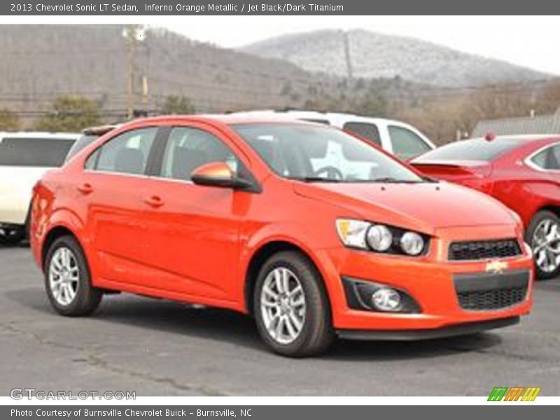 Inferno Orange Metallic / Jet Black/Dark Titanium 2013 Chevrolet Sonic LT Sedan