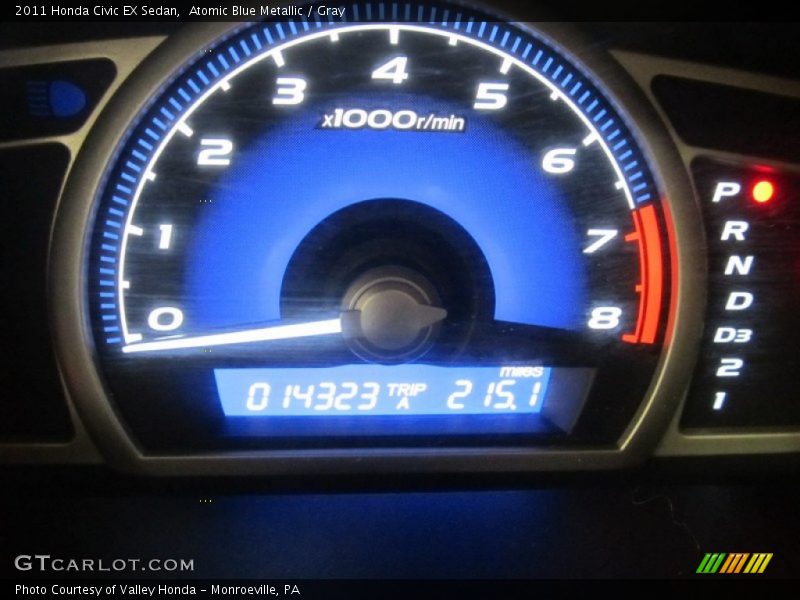 Atomic Blue Metallic / Gray 2011 Honda Civic EX Sedan