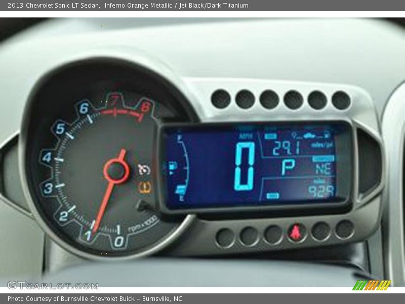 Inferno Orange Metallic / Jet Black/Dark Titanium 2013 Chevrolet Sonic LT Sedan