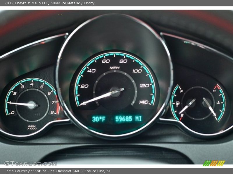 Silver Ice Metallic / Ebony 2012 Chevrolet Malibu LT
