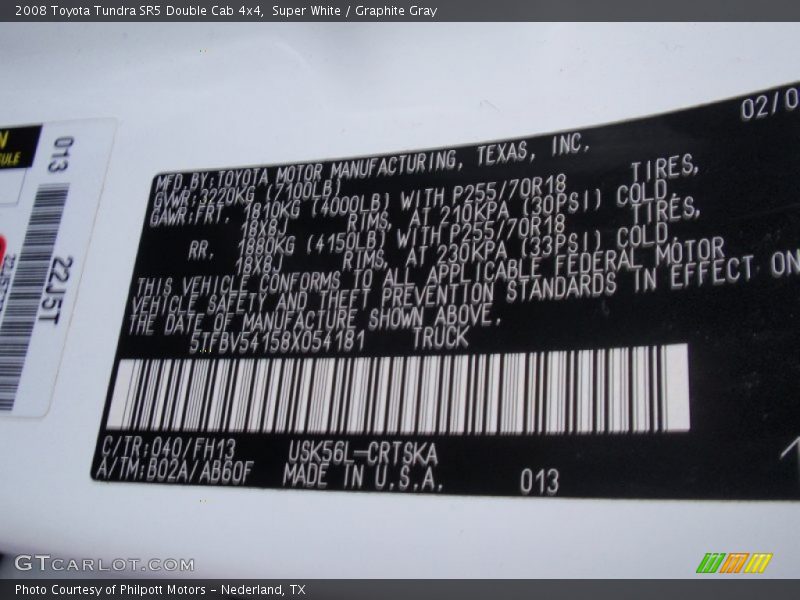 Super White / Graphite Gray 2008 Toyota Tundra SR5 Double Cab 4x4