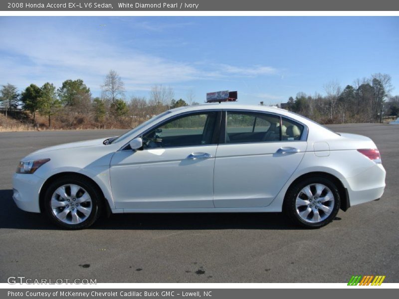 White Diamond Pearl / Ivory 2008 Honda Accord EX-L V6 Sedan
